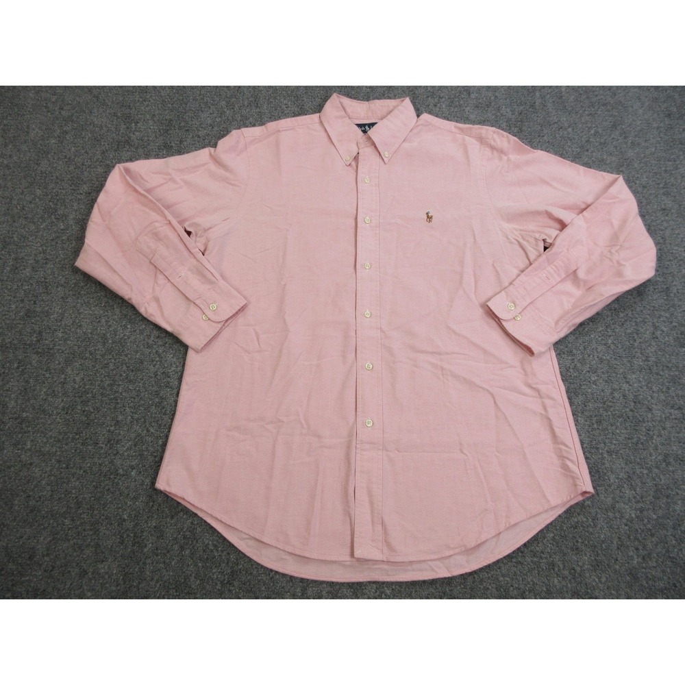 VINTAGE Ralph Lauren Shirt Mens 16.5‎ XL Pink Custom Fit Oxford Button Down